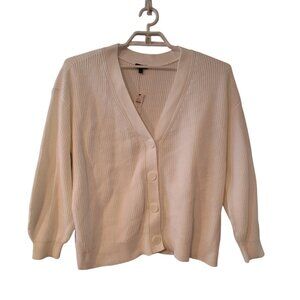 Talbots nwt cardigan sweater womens 1X white Pima Cotton $99